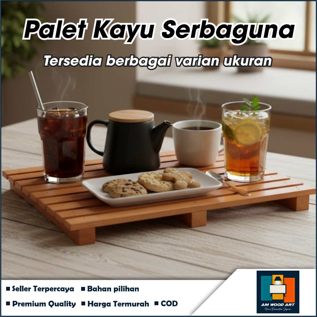 Palet kayu serbaguna / tatakan kayu dekorasi rumah / Wadah perabotan rumah tangga