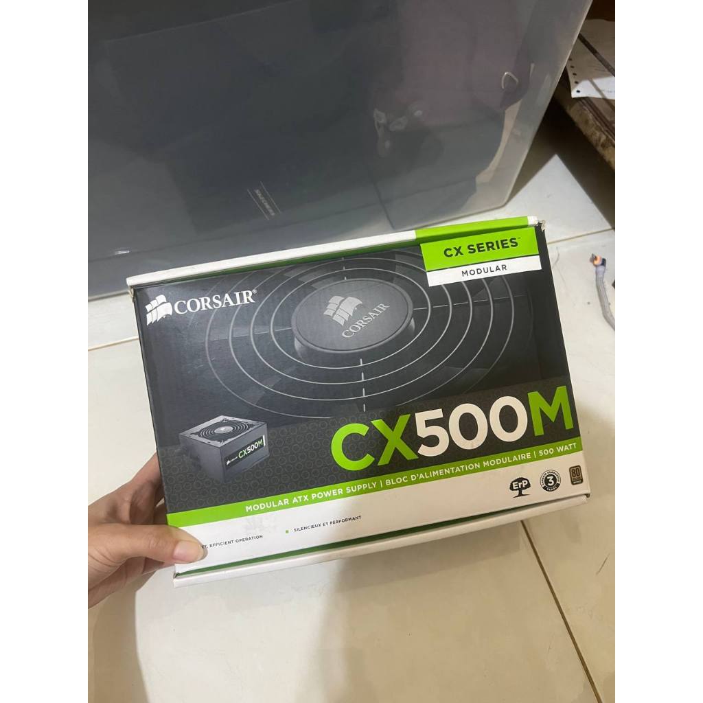 Corsair Power Supply CX500M Modular 500W 80 PLUS BRONZE Original Komplit