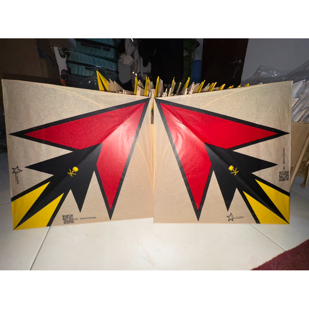 layangan Sukhoi Bgz kertas coklat