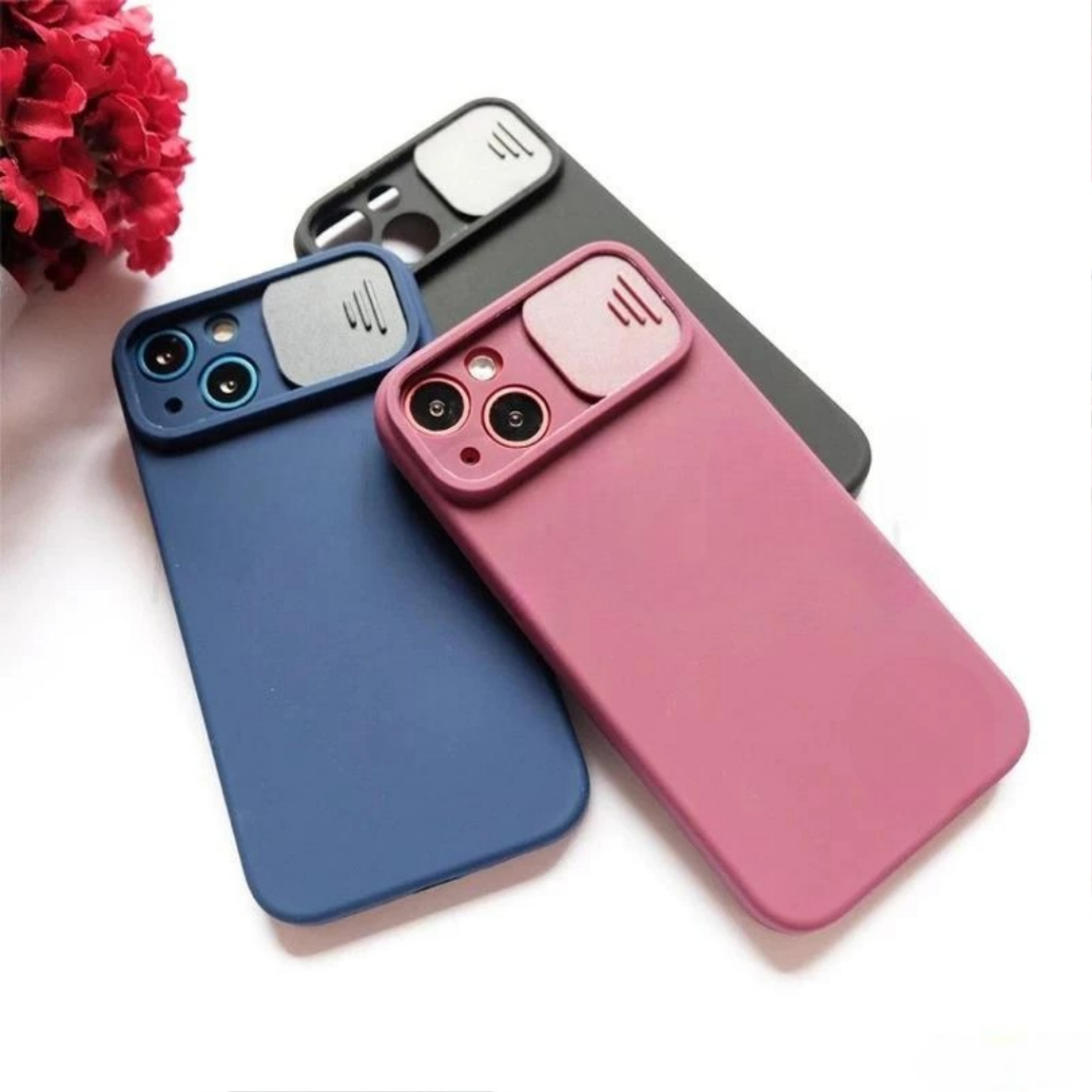 (2) (+Packing Box) Bludru Premium Window Slide Camera Case - Softcase/ Casing Hp Compatible For Ip 7