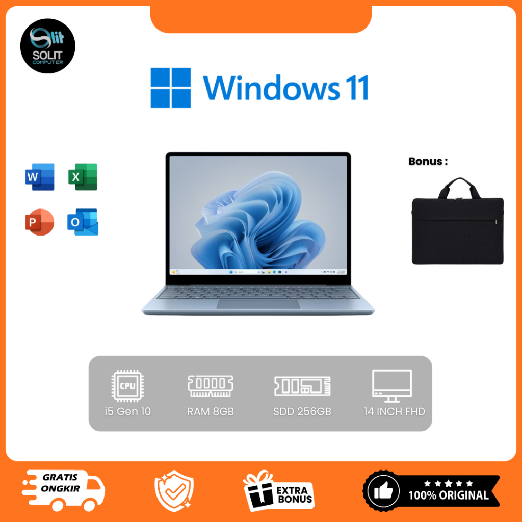 Microsoft Surface Laptop 3 | i5-1035G7 | 8GB | SSD 256GB | Touchscreen | Laptop Second Rasa Baru