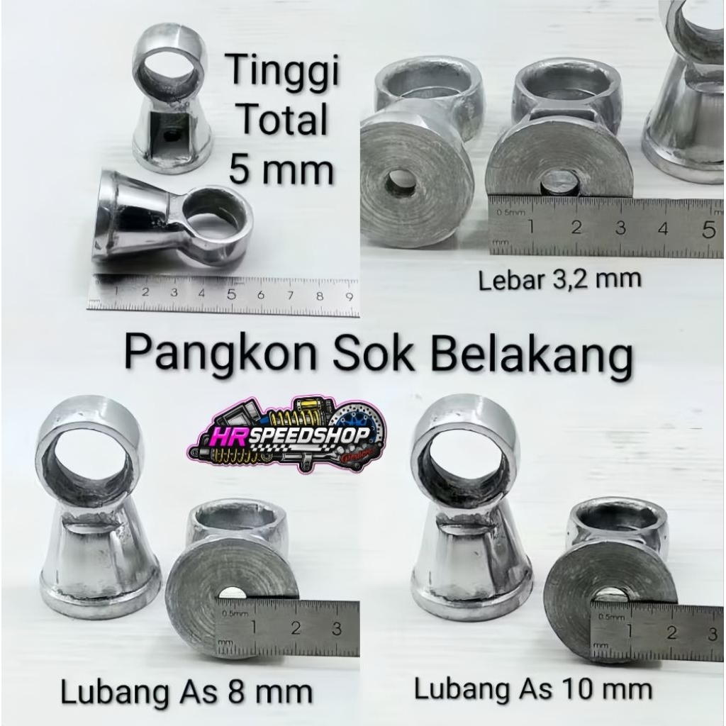 Anting Pangkon Shock Belakang / Peninggi Shock Motor Bebek Satu Set Tinggi Drat 12 14