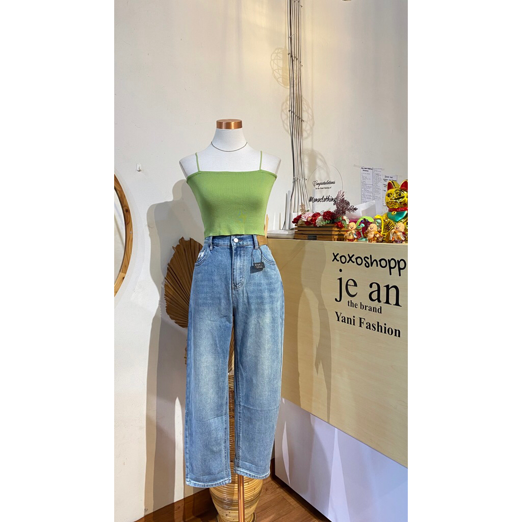 MONOCLOTHING - ZTYS JEANS PANTS - CELANA PANJANG WANITA - JEANS DENGAN KARET PADA BAGIAN BELAKANG PI