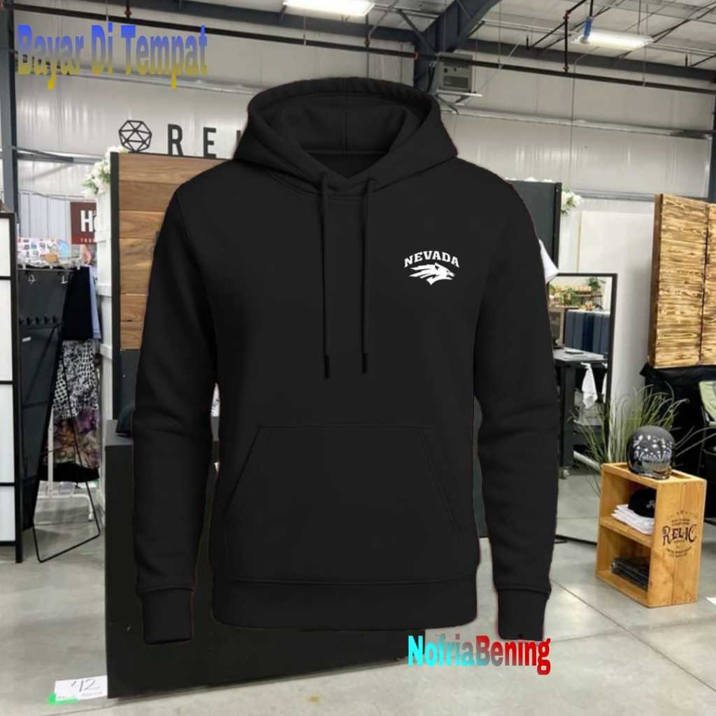 Terlaris   Hoodie Text Putih Nevada Sweater Distro Terbaru Jaket Termurah Pakaian Pria Wanita COD