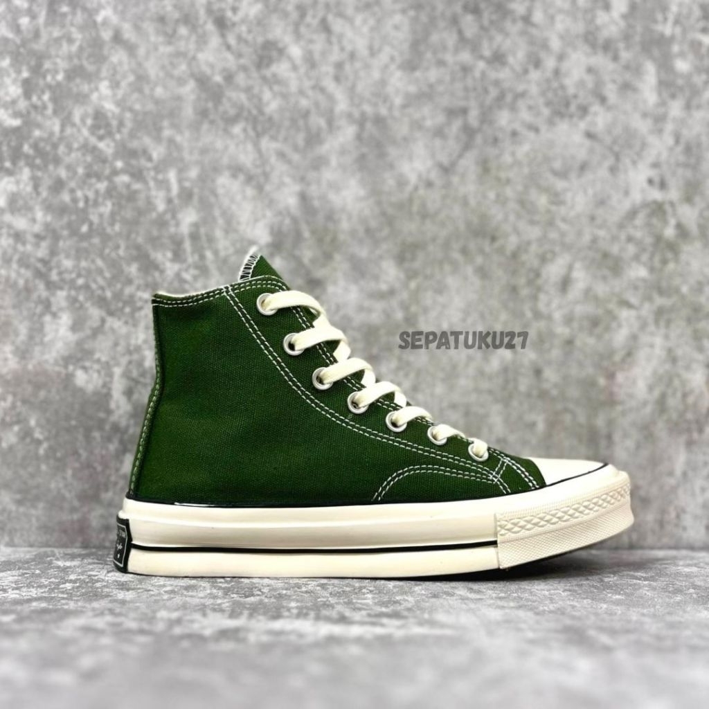 Sepatu Sneakers Converse Chuck Taylor 70s Green Army Premium Spatu Convers Hijau Army Import Seoatu 