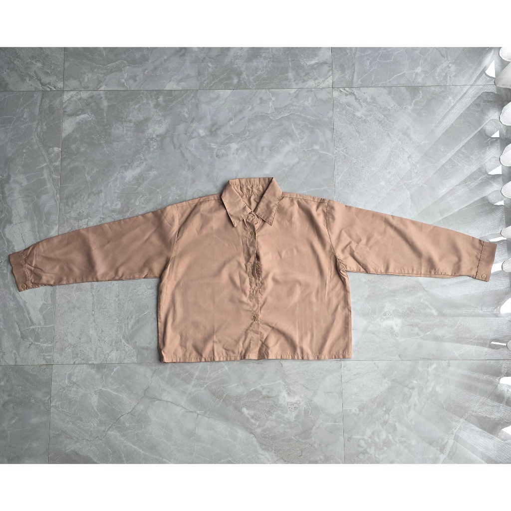 Preloved Shirt Kemeja Wanita Cream/Brown