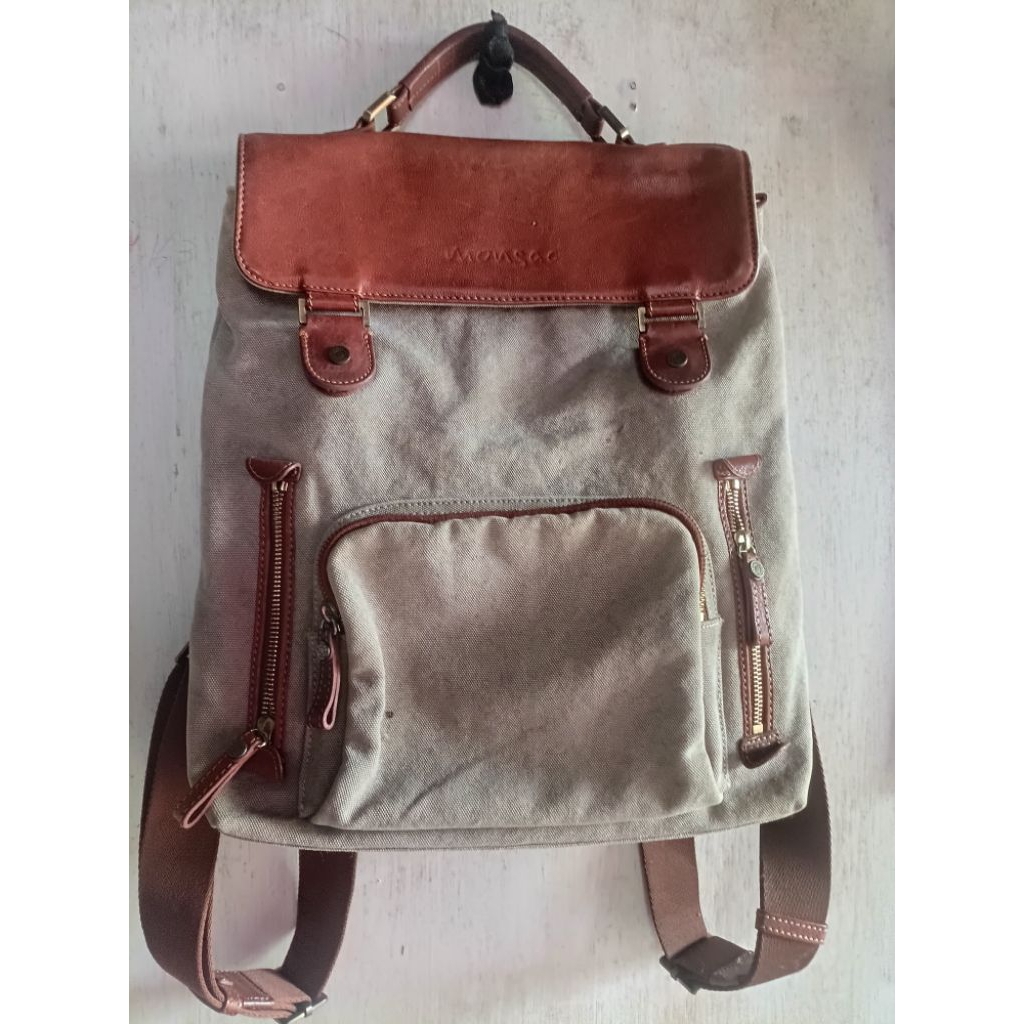 Ransel Kulit kanvas tebal monsac