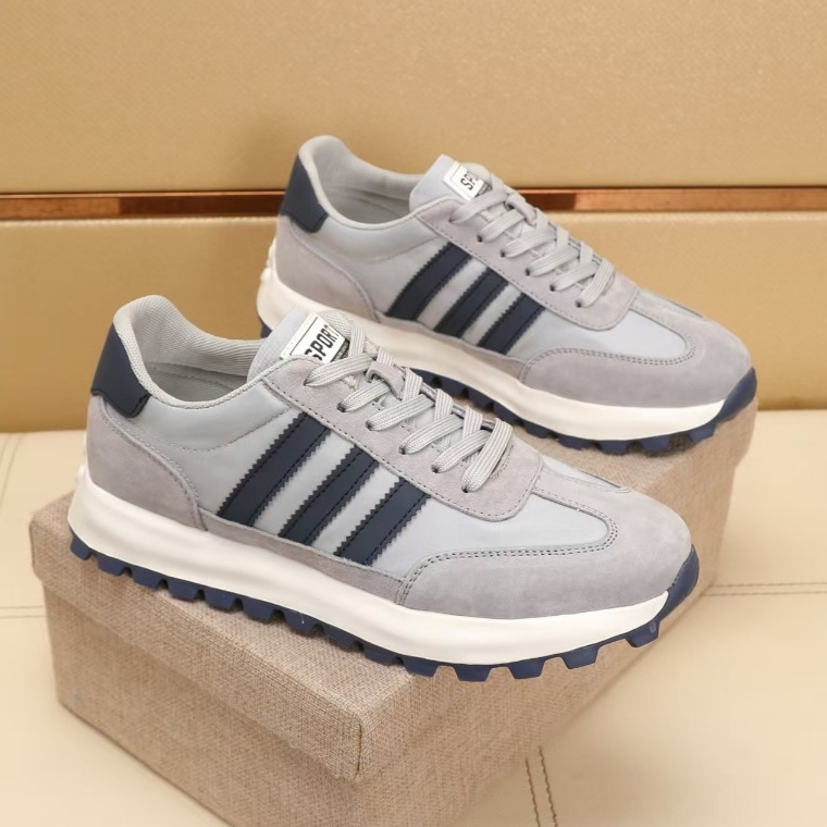 Prada~a new casual men's shoes imported frosted cowhide sports running shoes training shoes