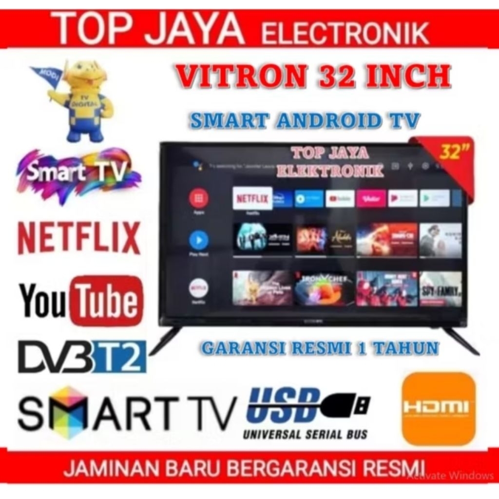 TV ANDROID VITRON 32 INCH/TV ANDROID 32 INCH VITRON NEW SERIES