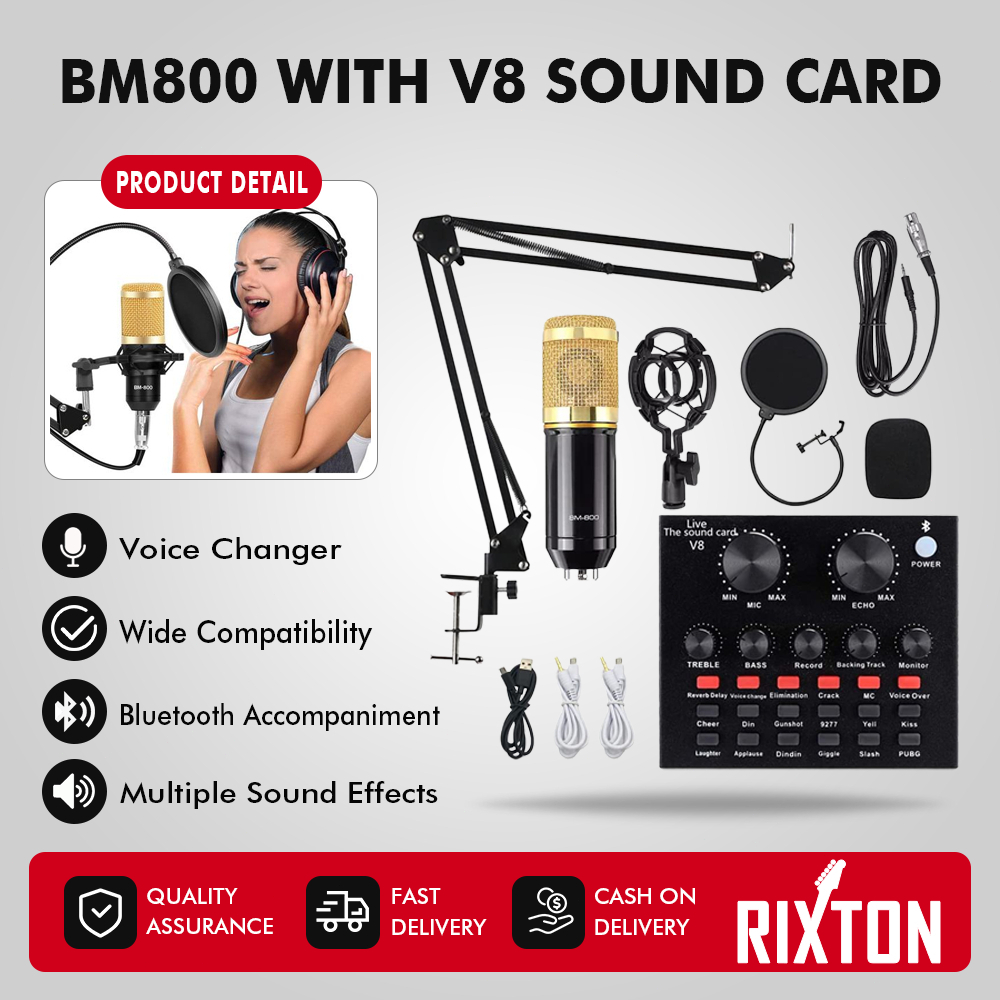 Rixton BM800 Mic Paket Komplit V8 Soundcard
