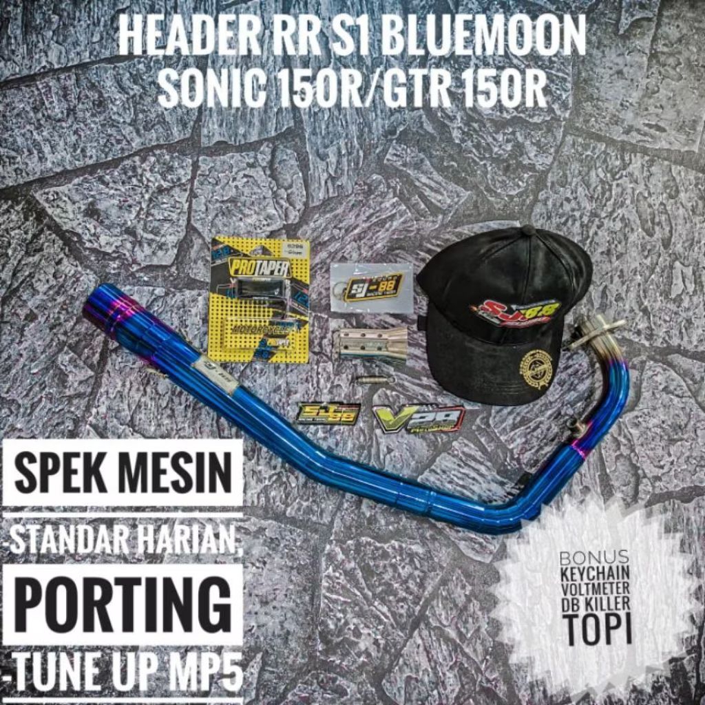 Header SJ88 RR / RK S1 Bluemoon Violet Honda Sonic 150R GTR 150R WAJIB UNDERBONE Pipa Leheran Ngacun