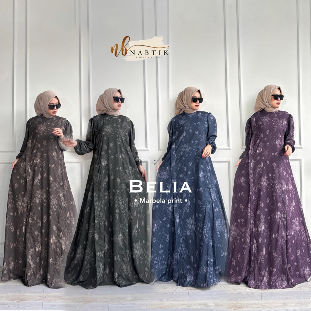 Nabtik - Belia Dress Marbela Anti UV Gamis Lebaran Gamis Kondangan