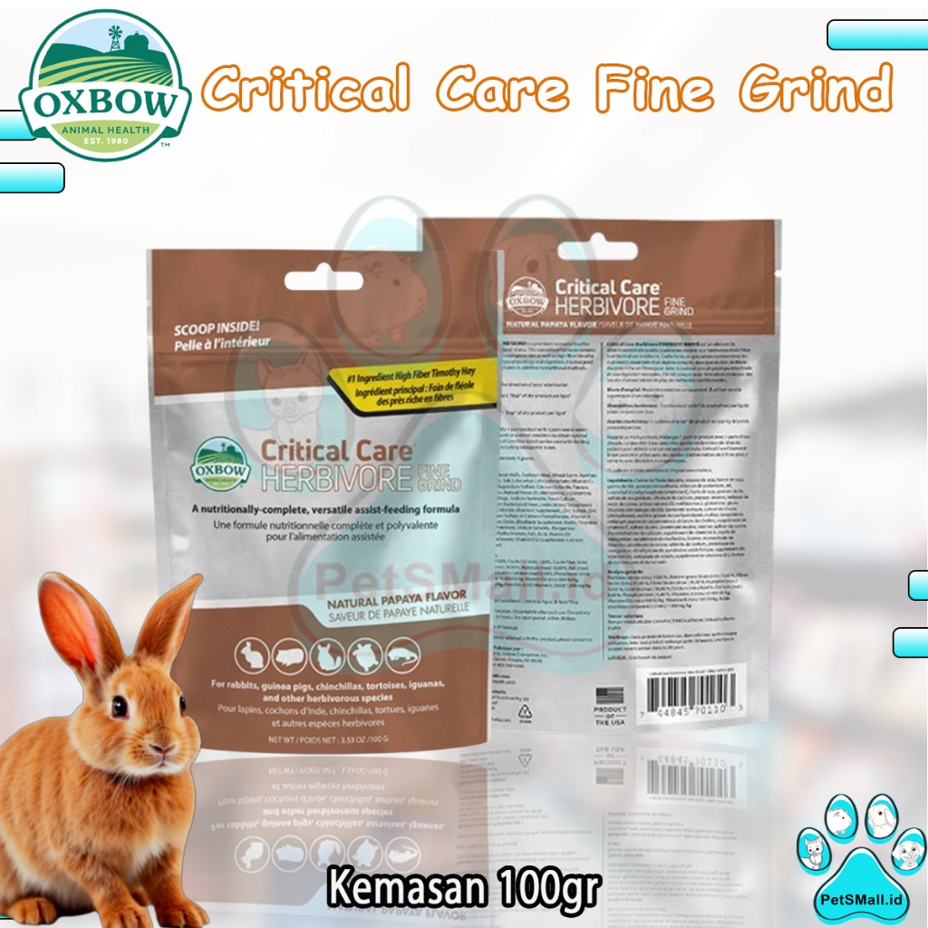 Oxbow Critical Care Fine Grind 100 gr Vitamin Kelinci