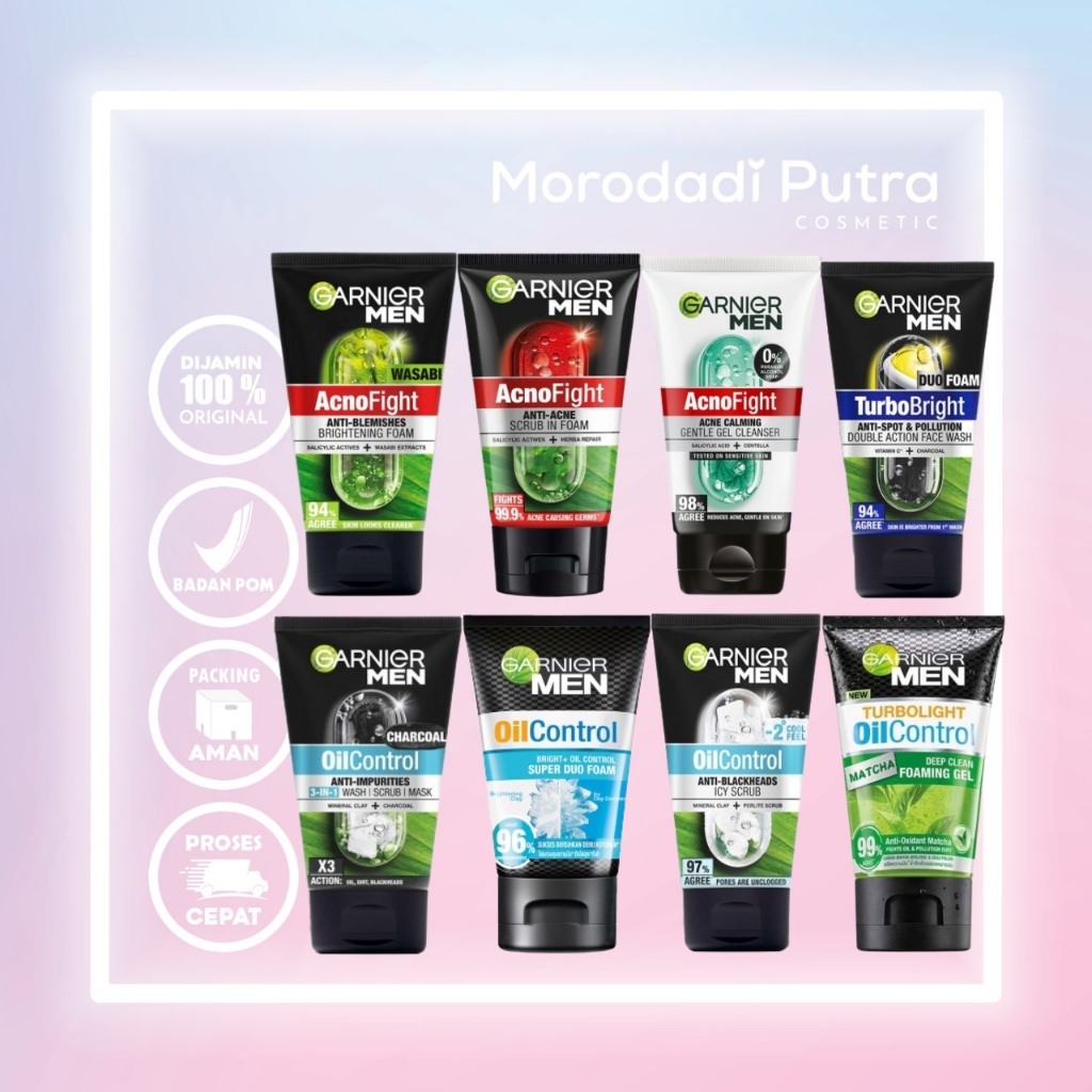 Garnier Men Series 50ML-100ML (KEMASAN RANDOM) / Rangkaian Produk Perawatan Wajah Pria Ganier Men