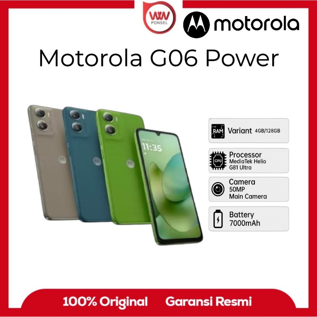 Hp Motorola G06 Power Ram 4GB Internal 128GB Garansi Resmi