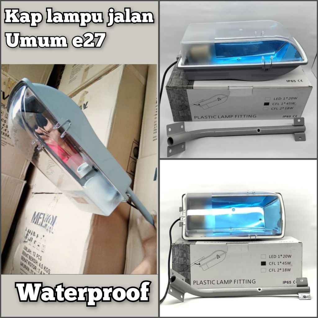 Kap lampu jalan Umum kap lampu jalan e27  + tiang lampu waterproof outdoor