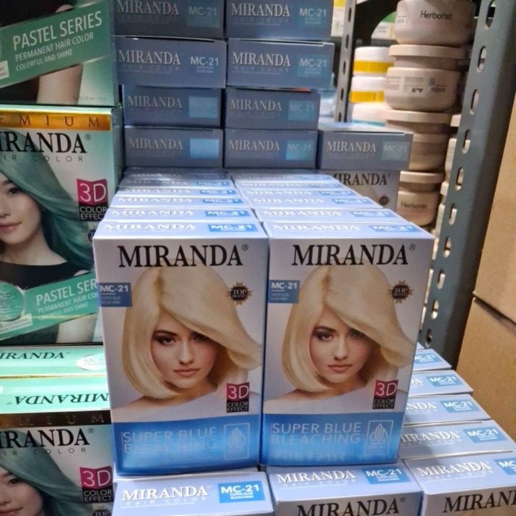 MIRANDA Paket 12 Pcs Pewarna Rambut  Miranda MC 21Super Blue Bleaching