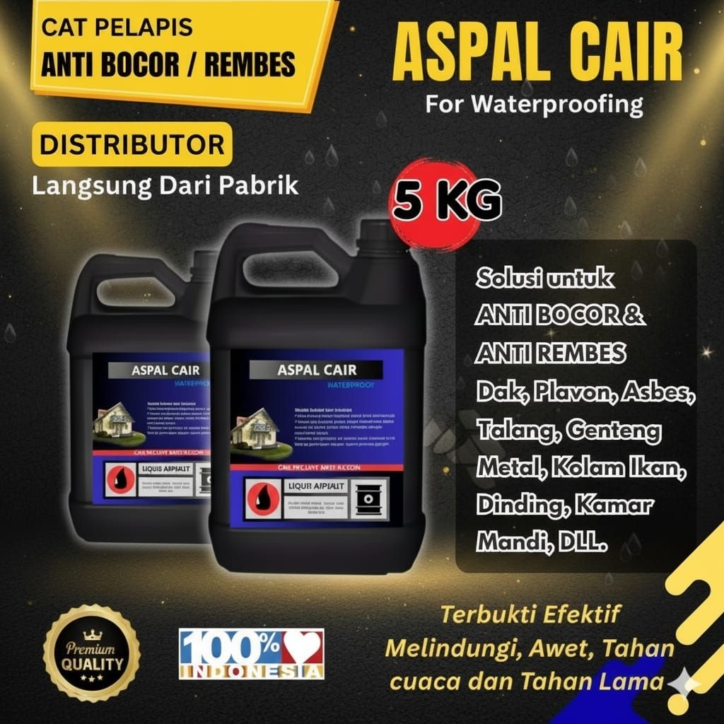 Aspal Cair 5 Kg Waterproof Cat Pelapis Anti Bocor
