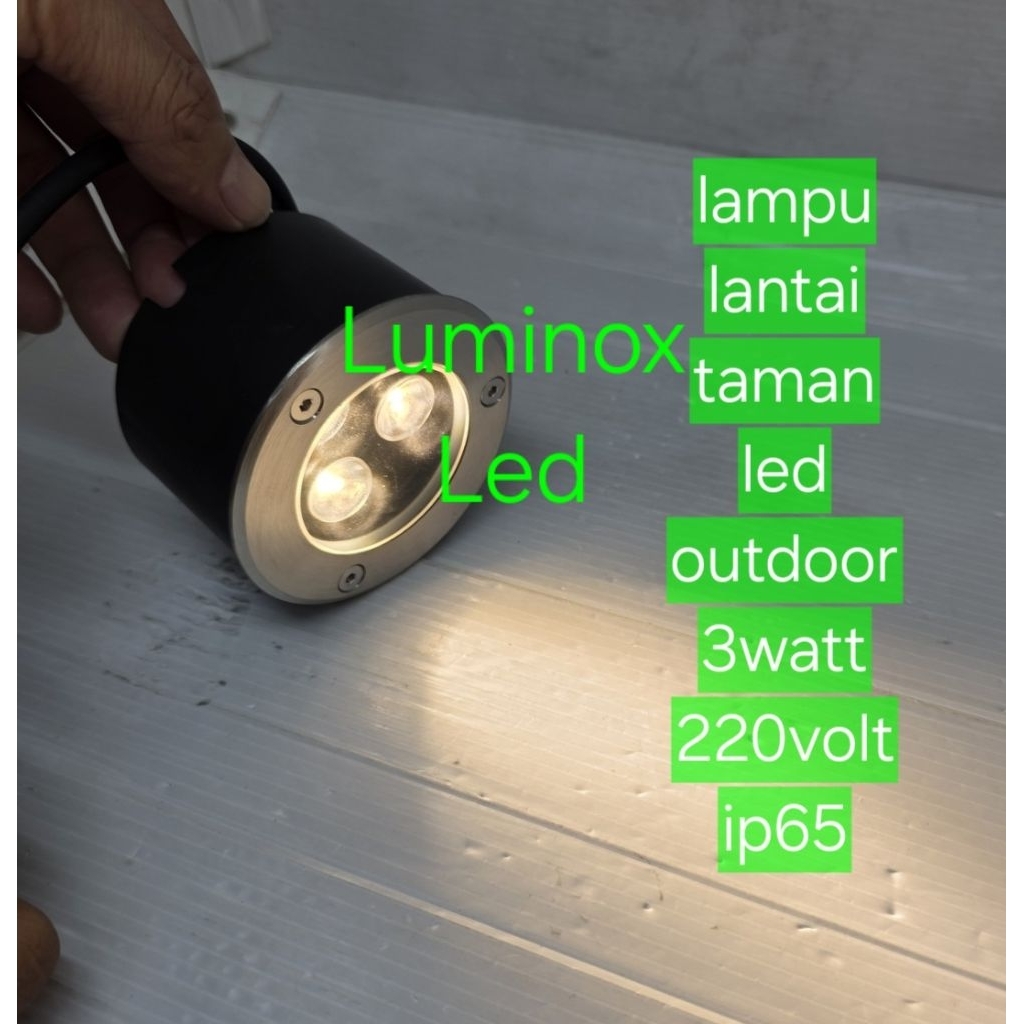 lampu lantai taman led 3w 3watt 3mata 220v / uplight inground led 3watt 3w outdoor 220volt