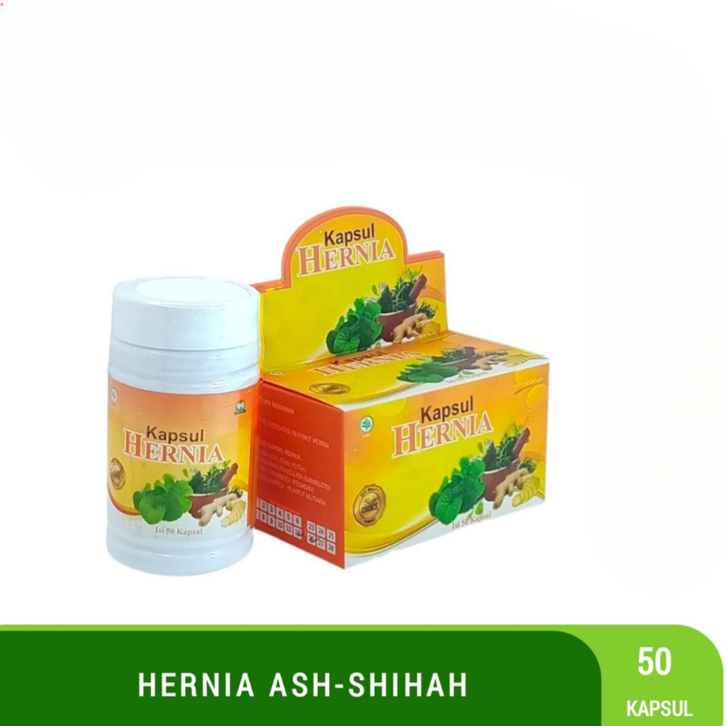 Hernia - Kapsul Hernia Original Isi 50 kapsul - Ash Shihhah Kapsul Obat Herbal Hernia ampuh
