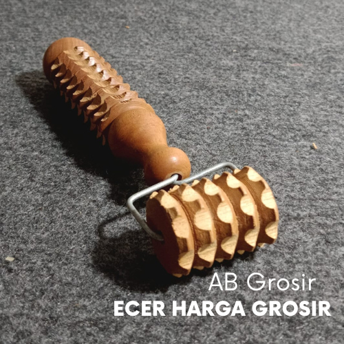 Alat pijat kayu ROLL KAWAT Roda gerigi pijat rol wajah tubuh tangan kaki terapi kesemutan