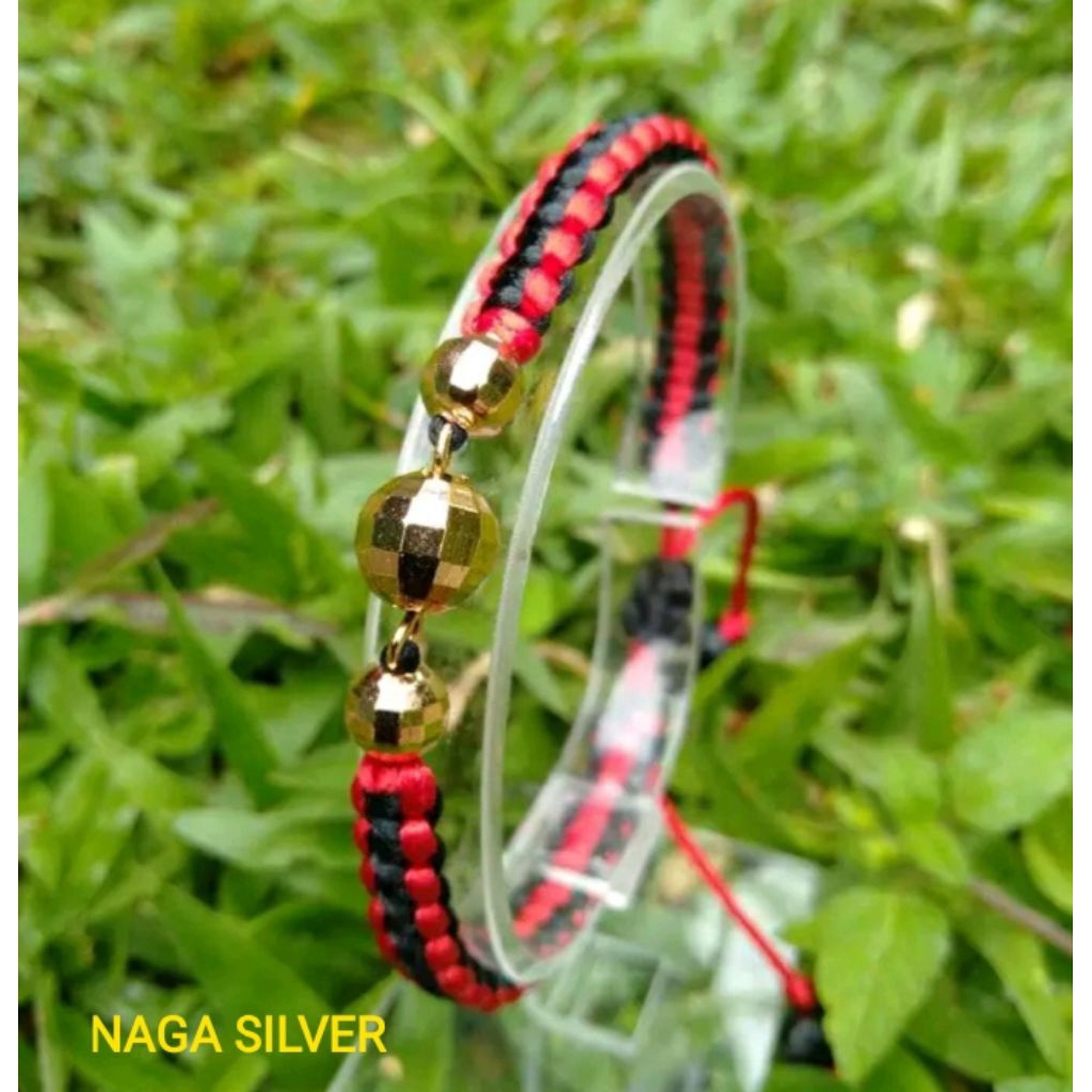 beli 2 gratis 1+ gratis emas murni 24 K gelang tali anyam kepang tali serut model Semar Nusantara 10