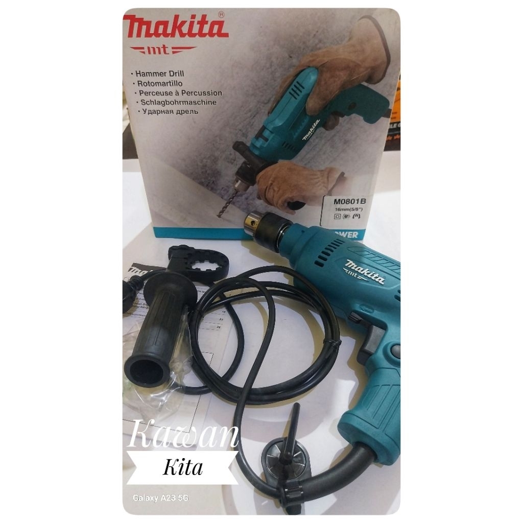 Bor Beton MAKITA 13mm M0801B Besi Kayu Impact Drill M 0801B 2 Tangan
