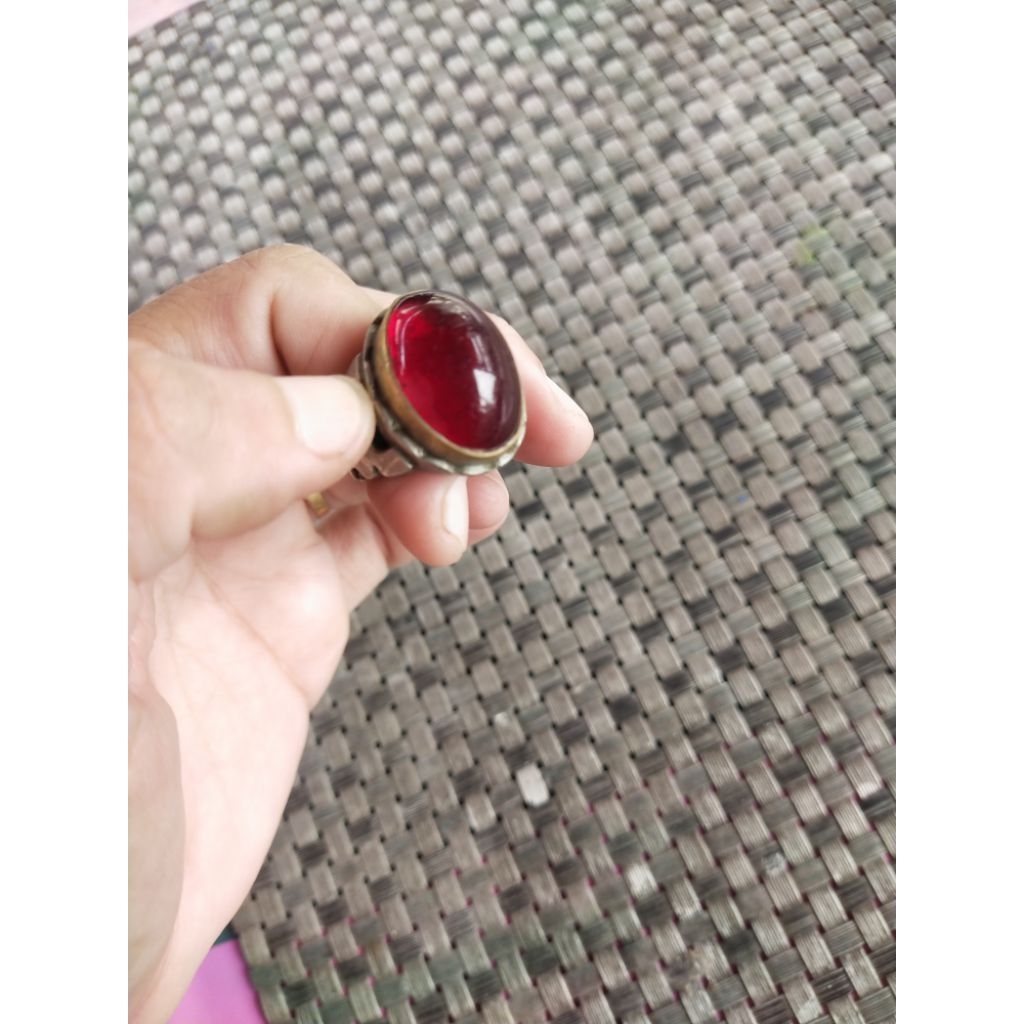 Akik merah siem ringnya monel