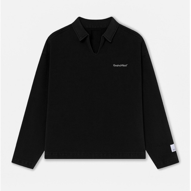 R&H-001 OUTER POLO BOXY DENIM BLACK JACKET