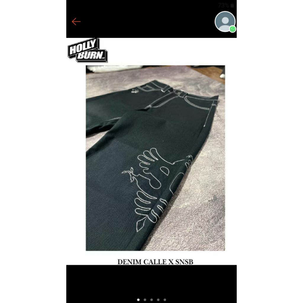 Pesenan pribadi Celana Jeans HOLLY BURN - DENIM CALLE X SNSB / Celana Denim Hitam Loose Fit Baggy Pa