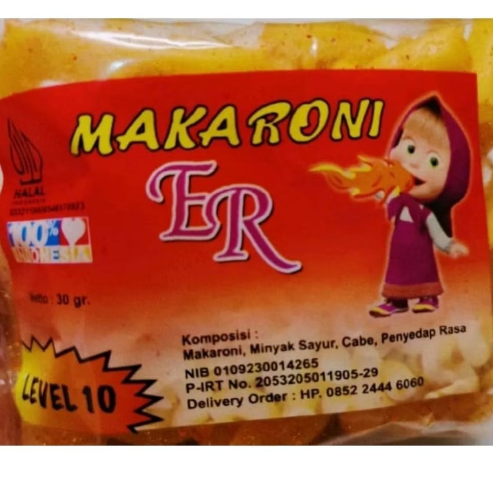MAKARONI ER PEDAS LEZAT GURIH KRIUK-KRIUK,MAKARONI ER VIRAL  ,  LEVEL 0-10 isi 12 pcs