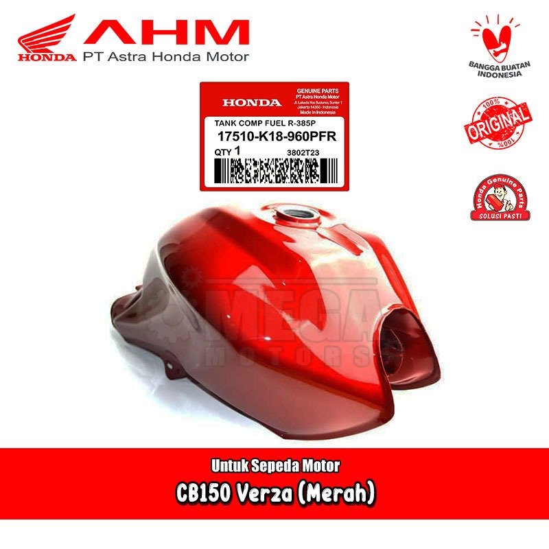 Tangki Bensin Fuel Tank Honda CB150 Verza Merah Original AHM 17510-K18-960PFR