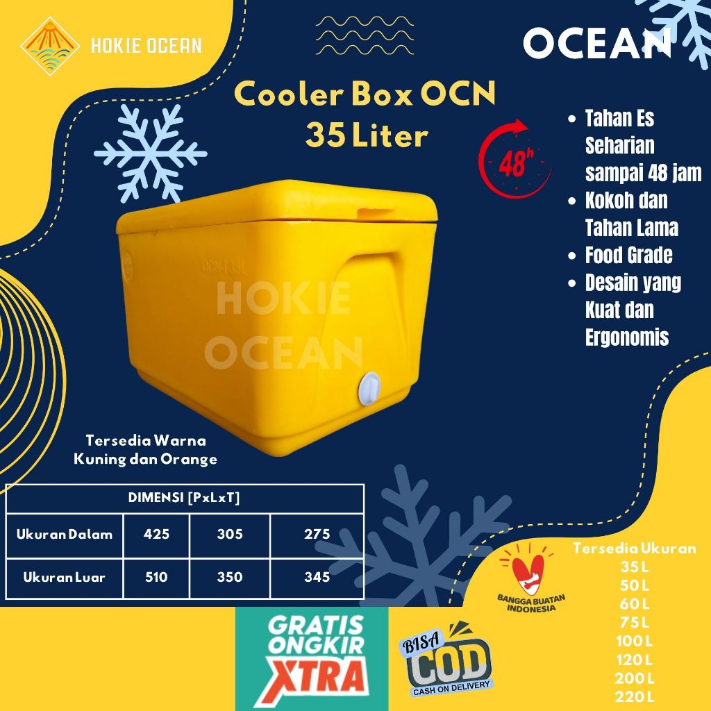 Cooler box OCEAN 35 Liter Cool Box Es Ikan Fiber