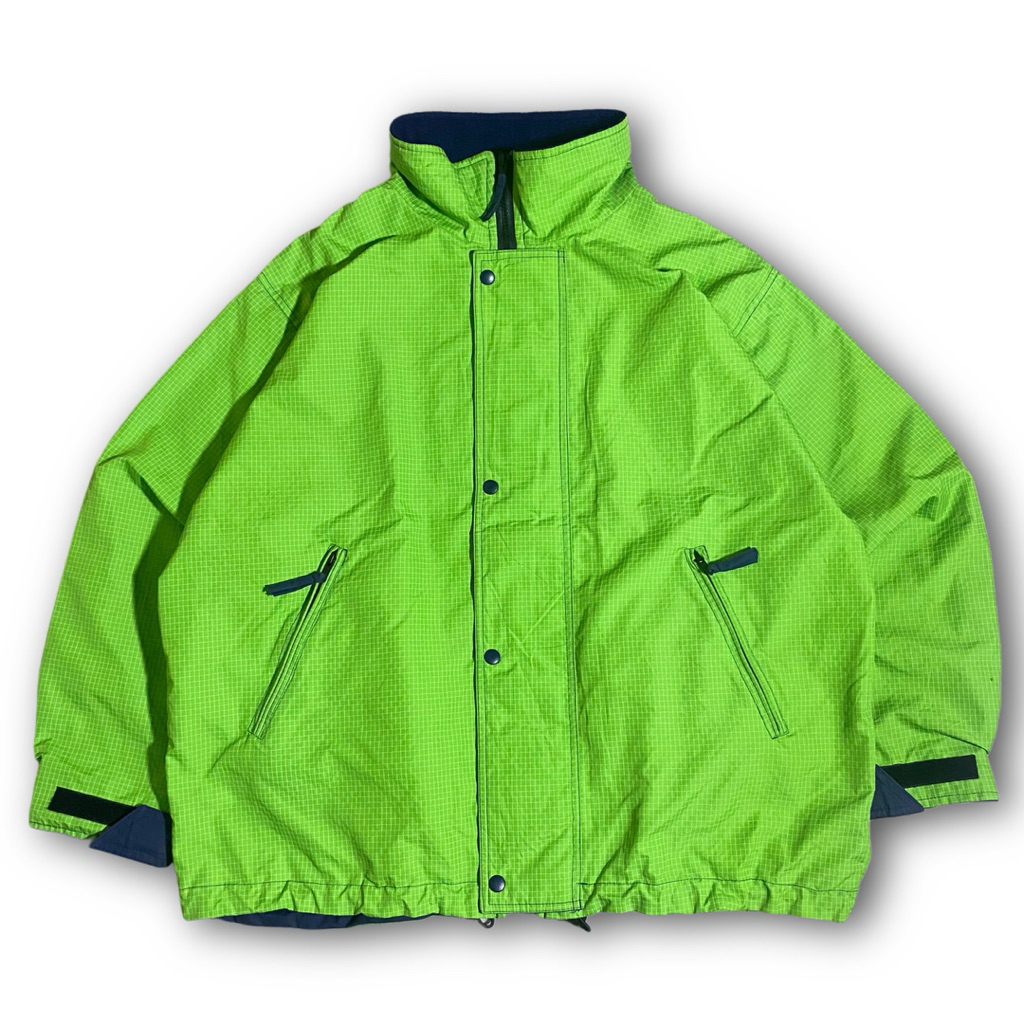 2000s Outdoor P.T. R.Newbold Lime Windbreaker - Bright lime tech jacket