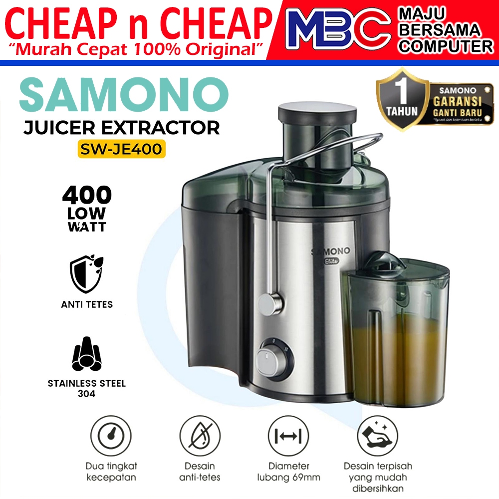SAMONO Juice Extractor Slow Juicer Stainless SW-JE400 - Juicer Machine Juicer Slow Juicer Juice Extr