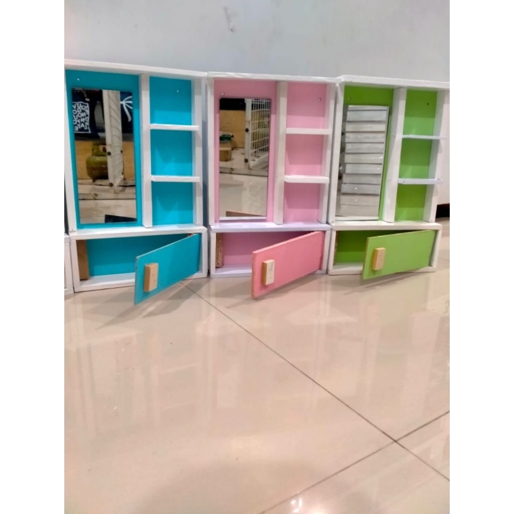 Cermin Rias Minimalis/Rak Kosmetik Gantung/Rak Rias Gantung