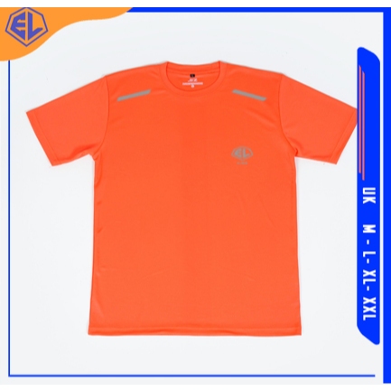 ELDER X  Kaos Olahraga Pria Jersey DryFit Baju Atasan Quickdry Shirt Orange Lari Fitnes Futsal Gym