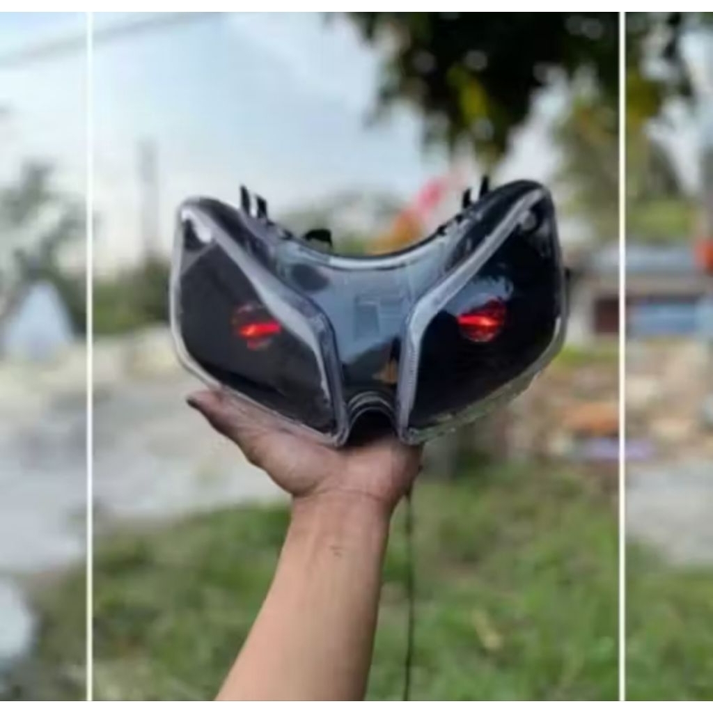 Reflektor Batok Lampu Depan Vario 110 Karbu CW Plus Lampu LED H4 Siap Pakai Cahaya Super Terang