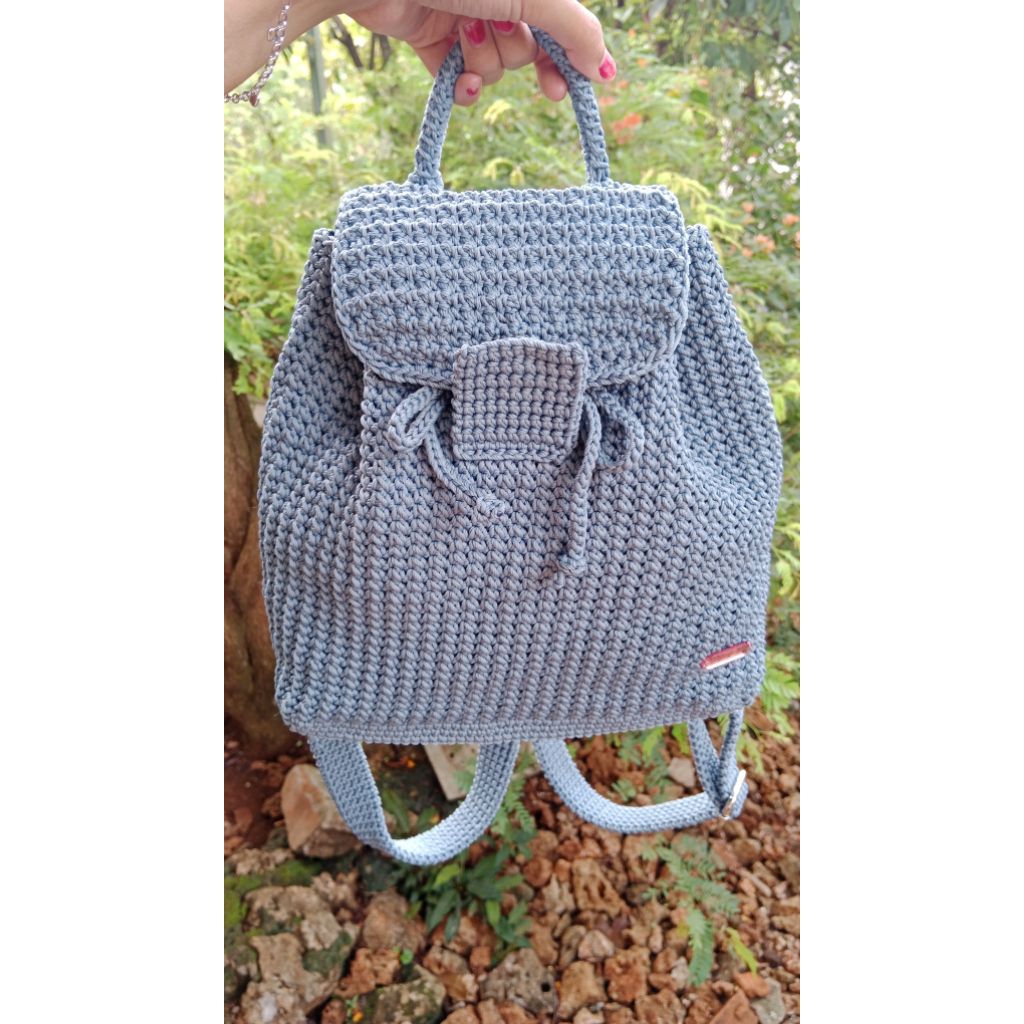 [Pre-Order] Ransel Serut Rajut | Tas Rajut | Rajutan Handmade