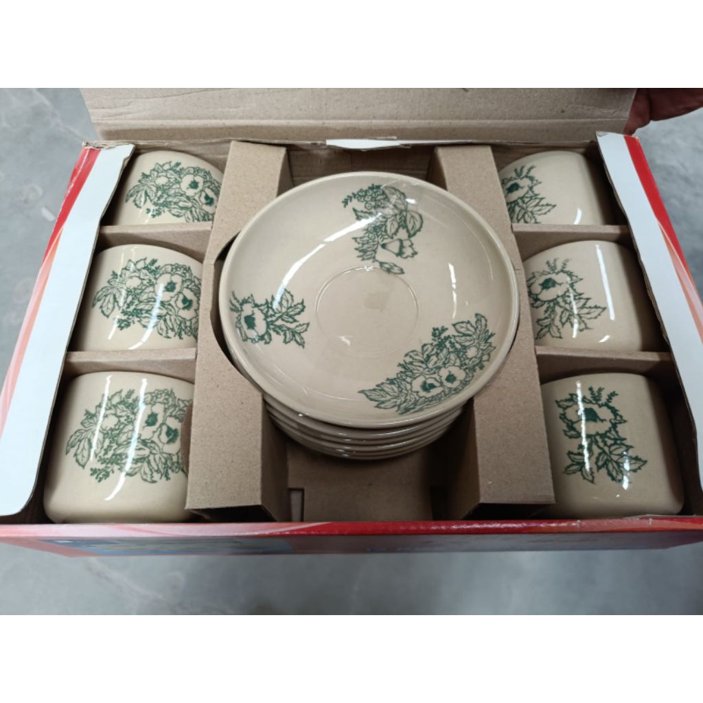 Cangkir kopi tiam/kopi o keramik tebal/cangkir kopi (6set)