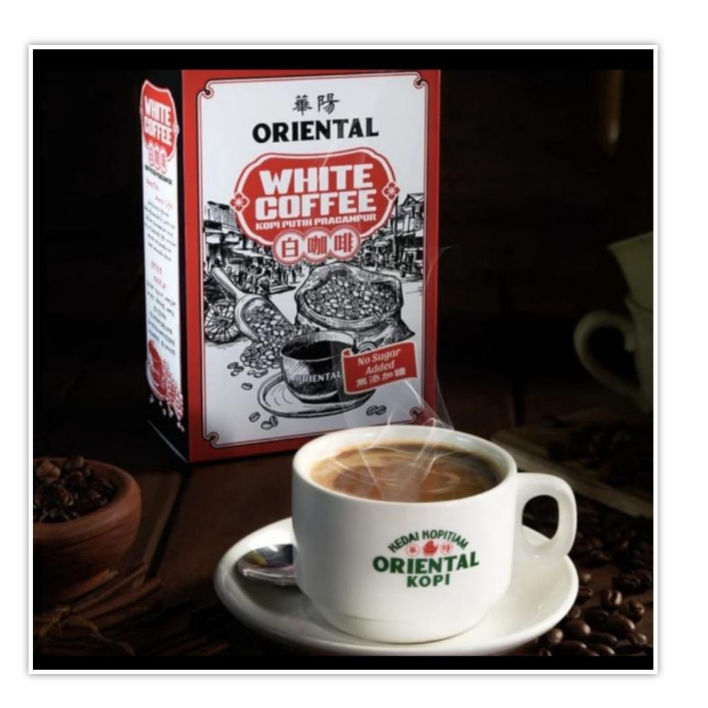 Oriental No Sugar Added White Coffee isi 10 sachet Kopi Malaysia Tanpa Gula