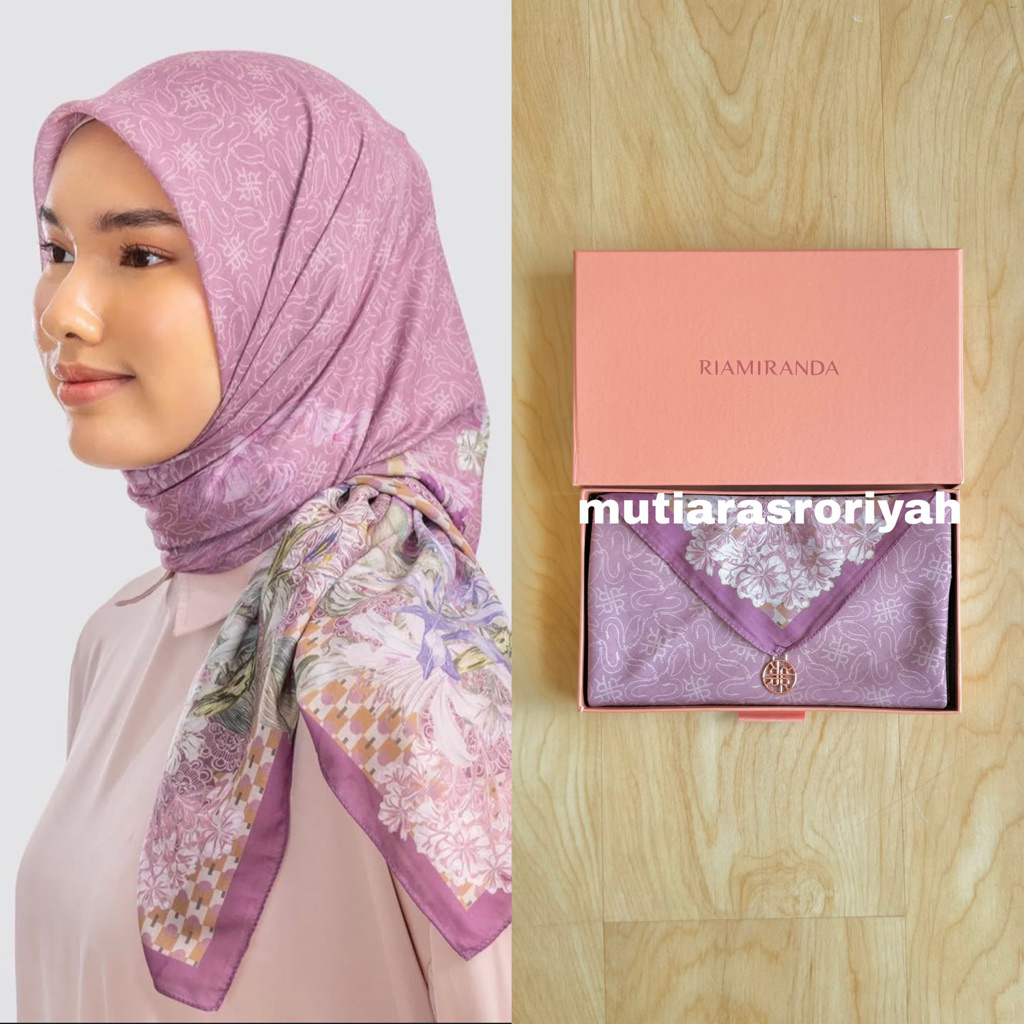 READY STOCK Riamiranda Scarf Samima Mulberry Monogram Voal Ria Miranda