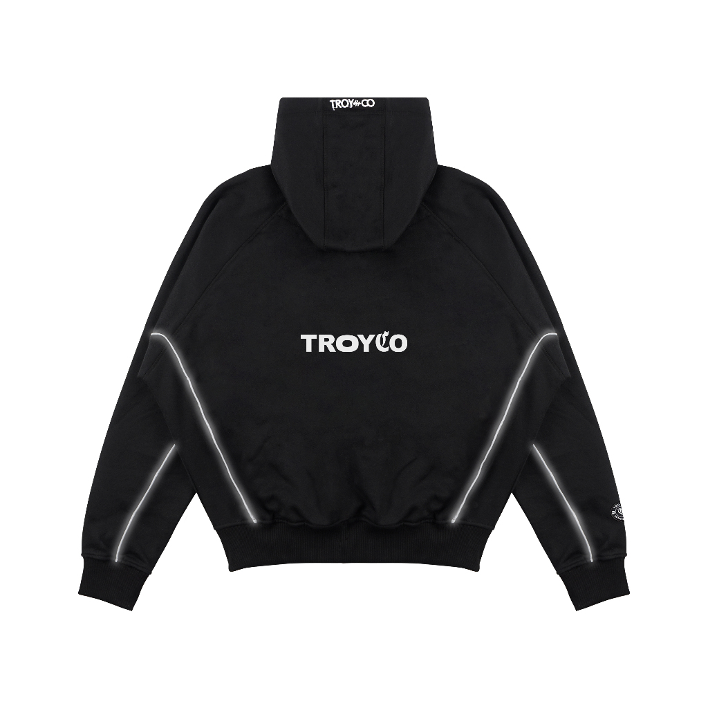 Troy Company Boxy Hoodie Starlight Black Er Tears - Hoodie Boxy Reflective Hitam BSH 3405
