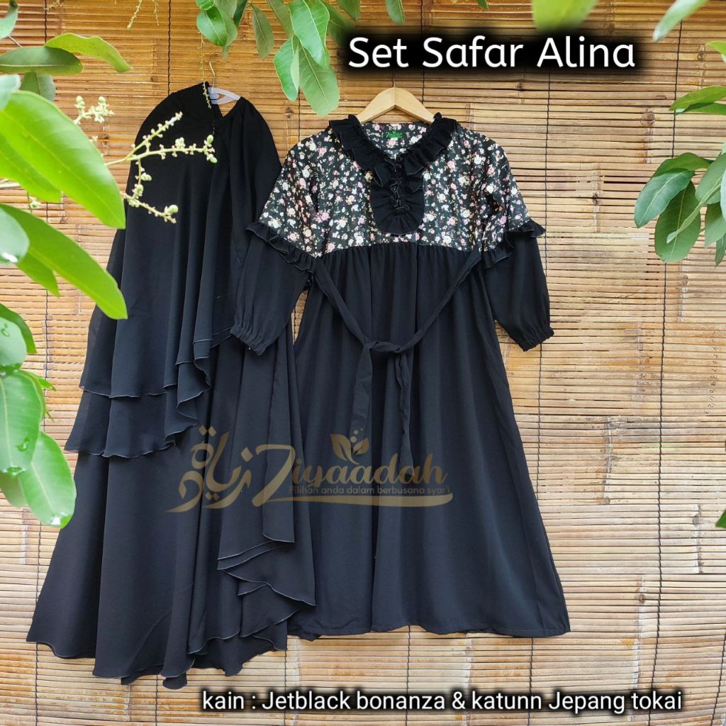 Set gamis alina jilbab cadar rit safar
