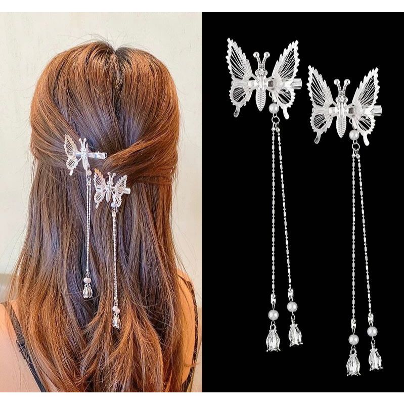 # HJ # Jepitan Kupu-kupu Rumbai / Jepitan Rambut Kupu-kupu Rumbai /  Jepit Kupu-kupu Bergerak Jepita