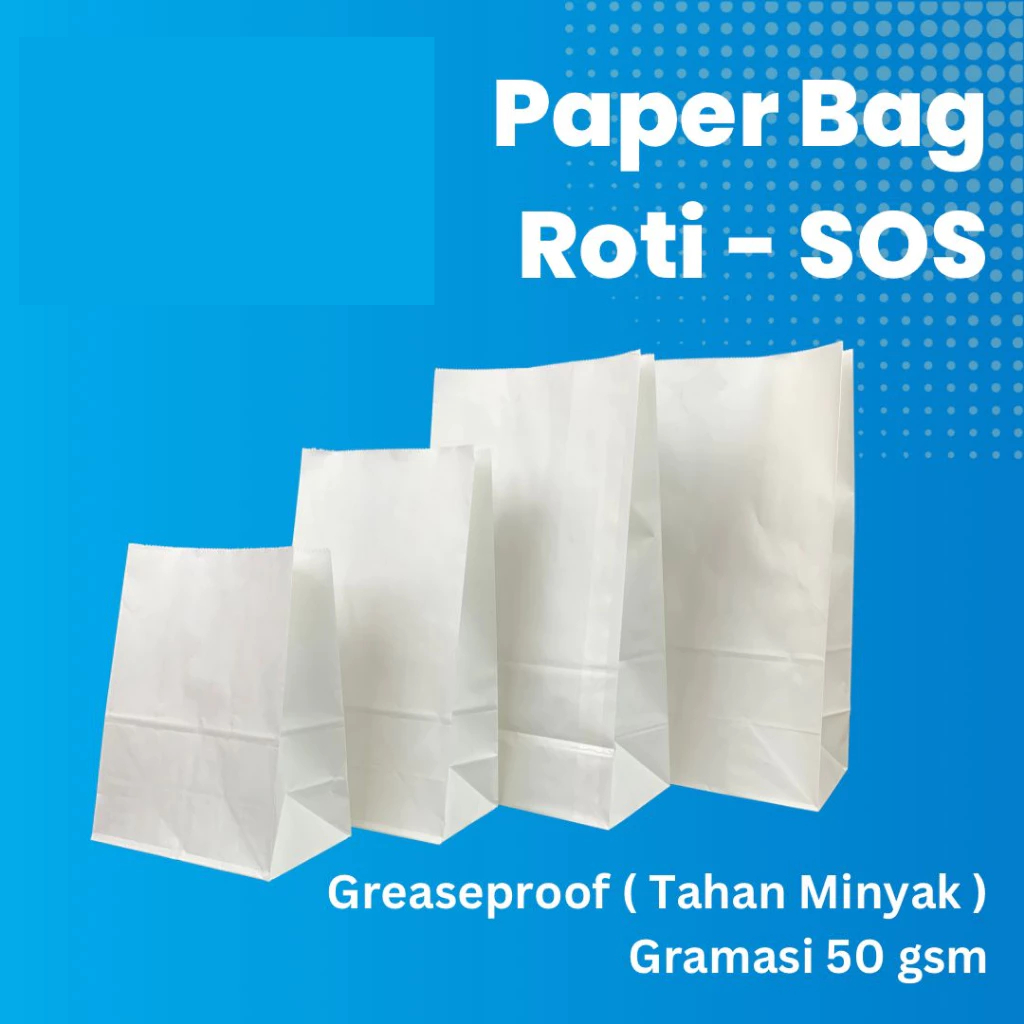 Custom Kantong kertas makanan / roti / food paper bag SOS