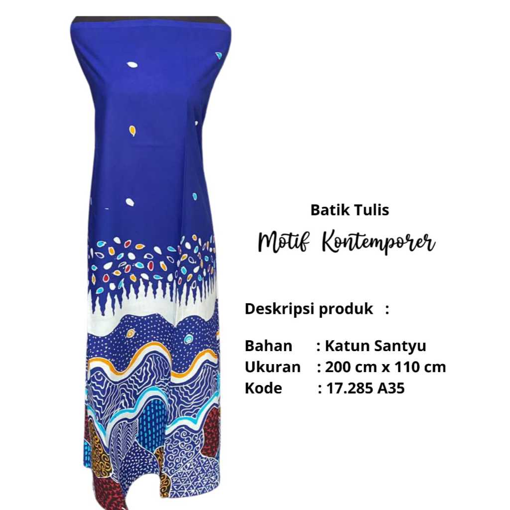Batik tulis motif kontemporer elegan - batik biru cantik - kemeja batik - tunik batik elegan