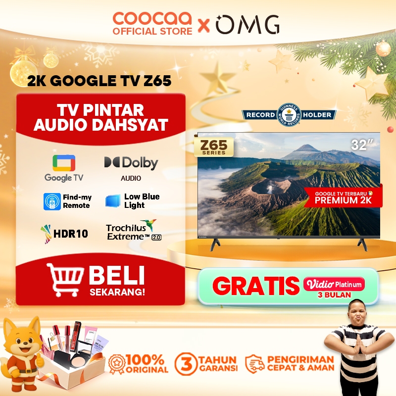 NEW COOCAA 32 inch Z65 -  GOOGLE TV - 2K LED-TV  - HDR 10 - Flicker Free - Low Blue Light - Eye Care