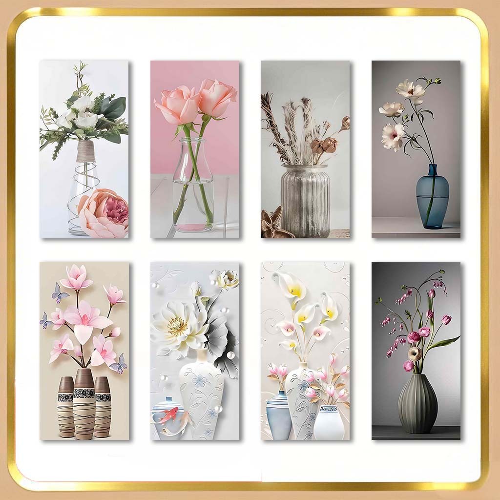 Lukisan Dinding Estetik Lukisan Bunga Vas Minimalis Untuk Dinding Ruang Tamu Kamar Tidur