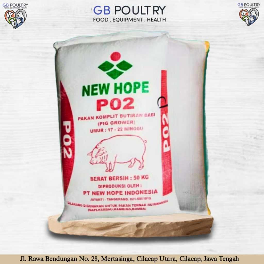 NEW HOPE pakan komplit butiran babi P02 PO2 50 kg 1 zak